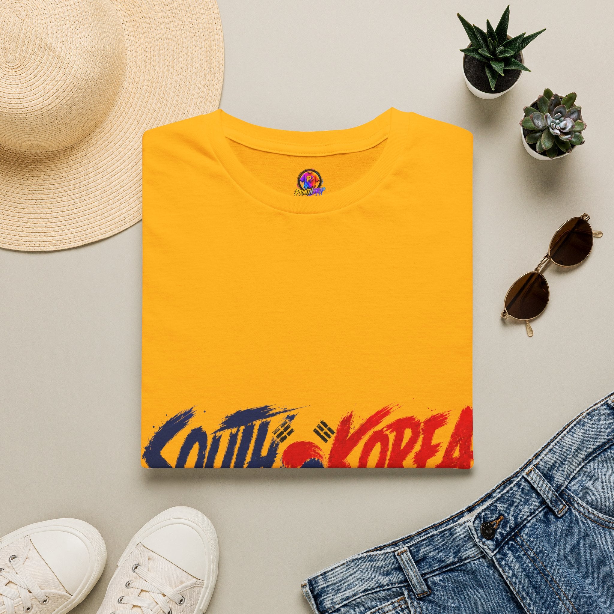 South Korea Flag Brushstroke T-Shirt — Patriotic Korean Travel Tee