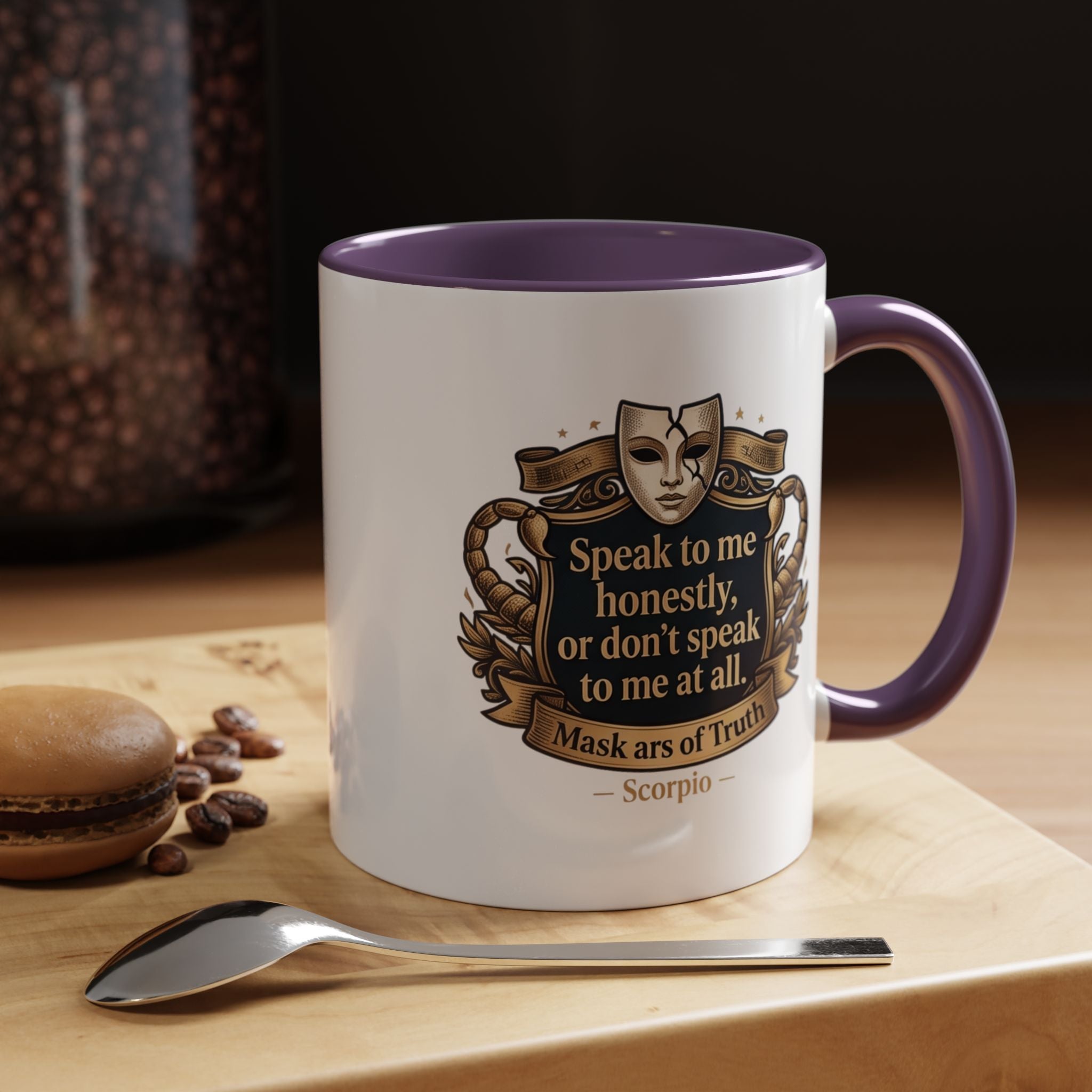 Scorpio Coffee Mug — "Speak to Me Honestly" Zodiac Accent Mug 11oz