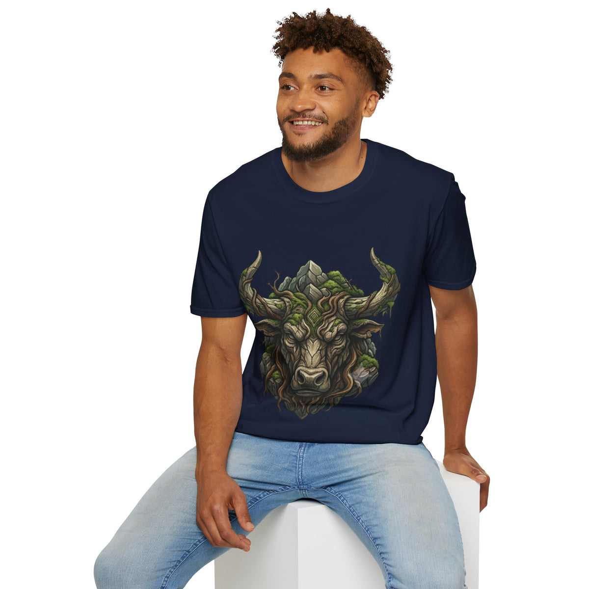 Forest Spirit Bull T-Shirt — Greenwood Celtic Nature Bull Design