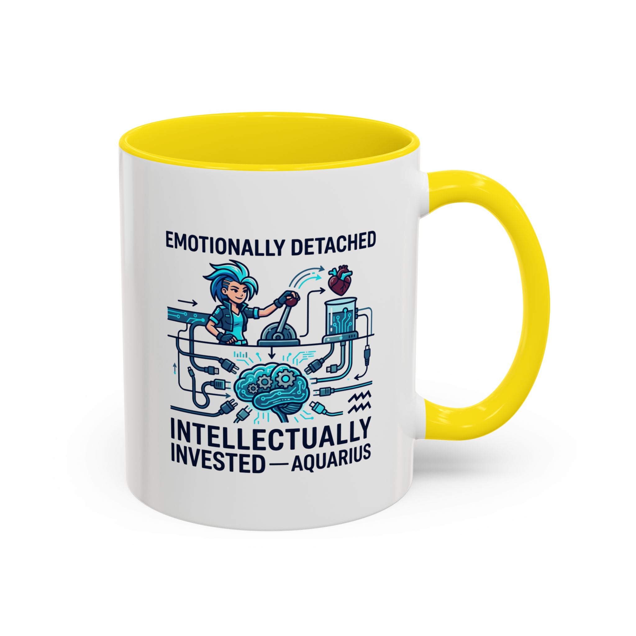 Aquarius Coffee Mug - "Emotionally Detached, Intellectually Invested" Accent Mug 11oz