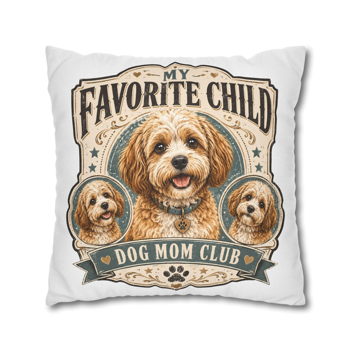 Dog Mom Pillowcase Milo Bailey Dog Dad Mom — "My Favorite Child" Spun Polyester Decorative Pillowcase
