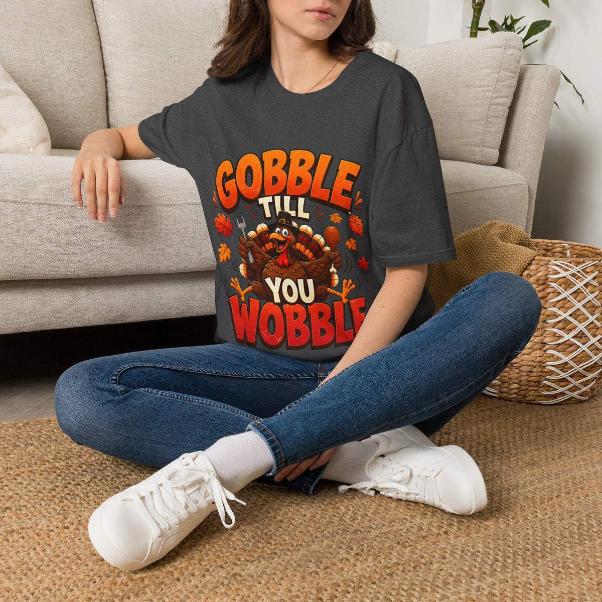 Thanksgiving T-Shirt Gobble 'Til You Wobble Thanksgiving T-Shirt