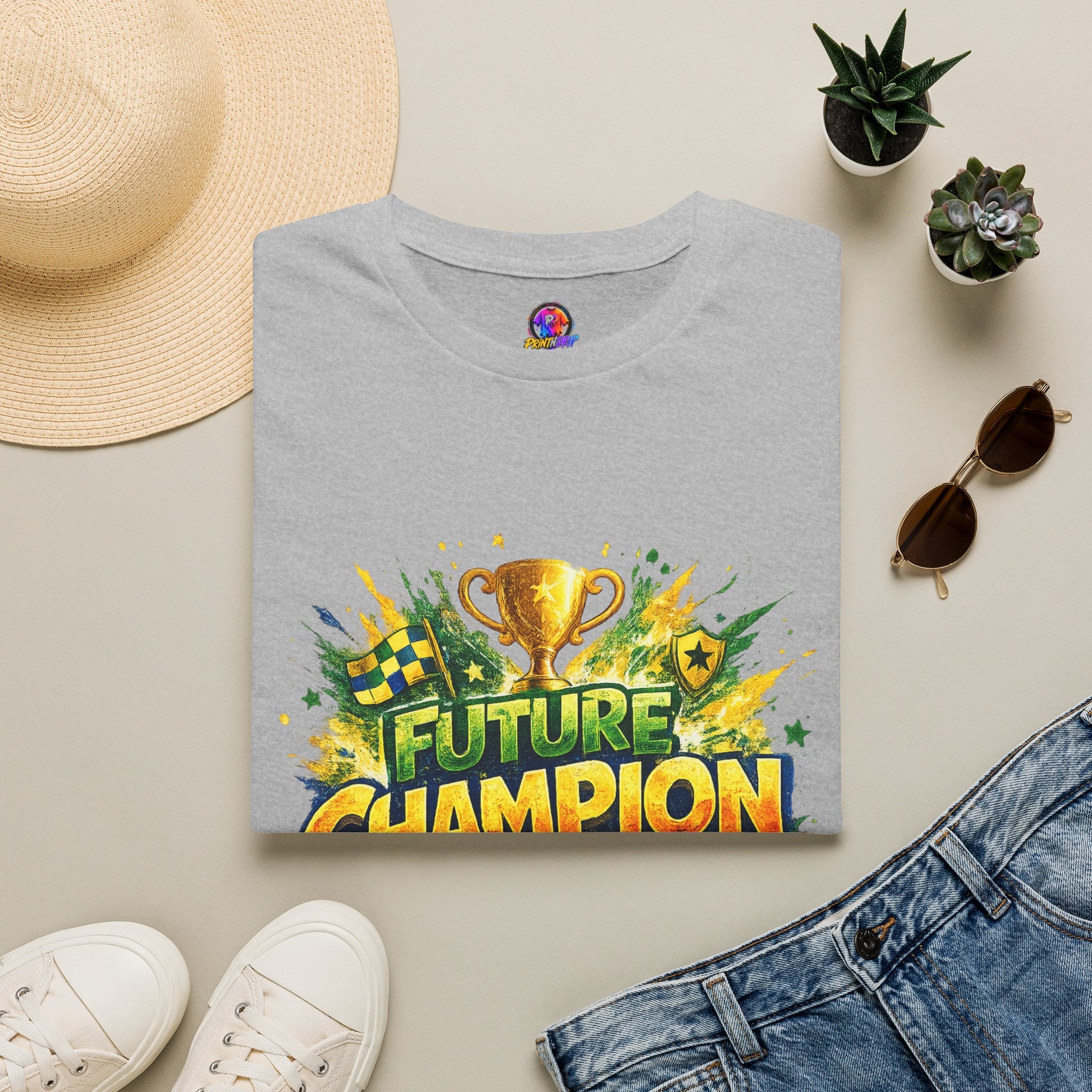 Kids Future Champion Soccer T-Shirt — Kids’ Sports Trophy Graphic Tee