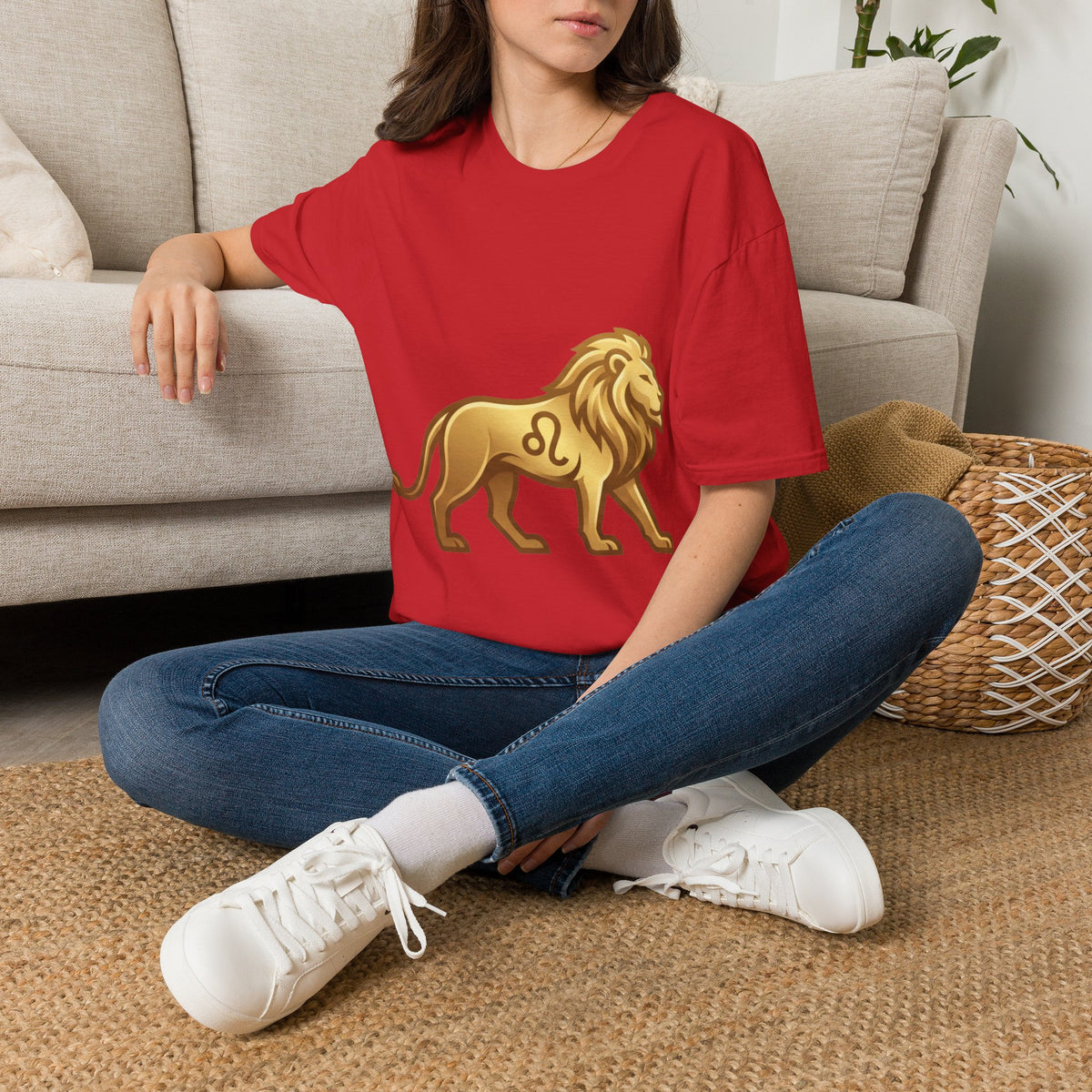 Leo Zodiac Lion T-Shirt — Gold Astrology Tee for Leo Birthdays & Zodiac Fans