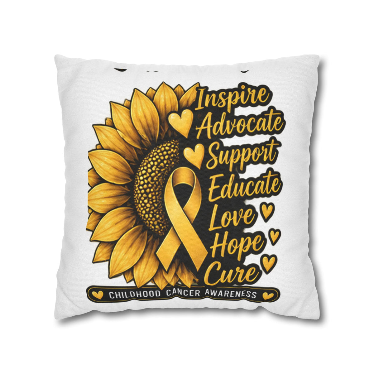 Childhood Cancer Awareness Sunflower Support Pillowcase