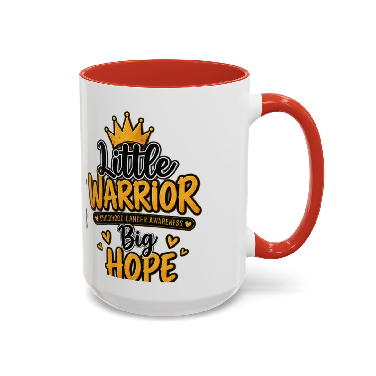 Little Warrior Childhood Cancer Awareness Coffee Mug – "Big Hope" Accent Mug