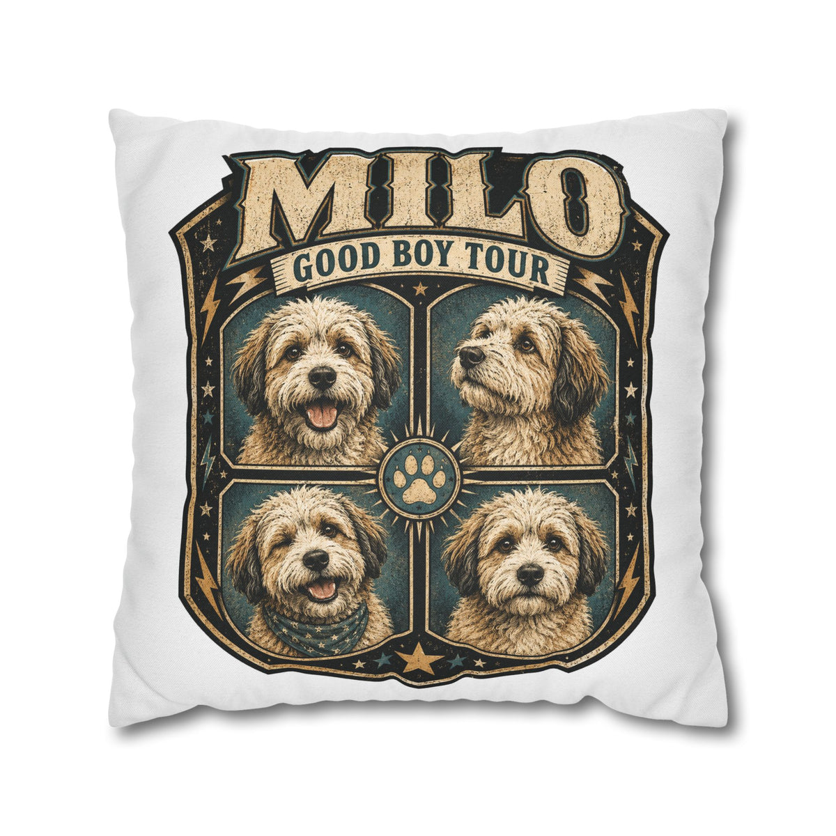Milo "Good Boy Tour" Decorative Pillowcase Milo Bailey Dog Dad Mom