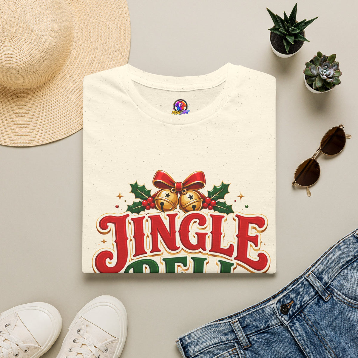 Jingle Bell Crew T-Shirt — Festive Christmas Holiday Tee