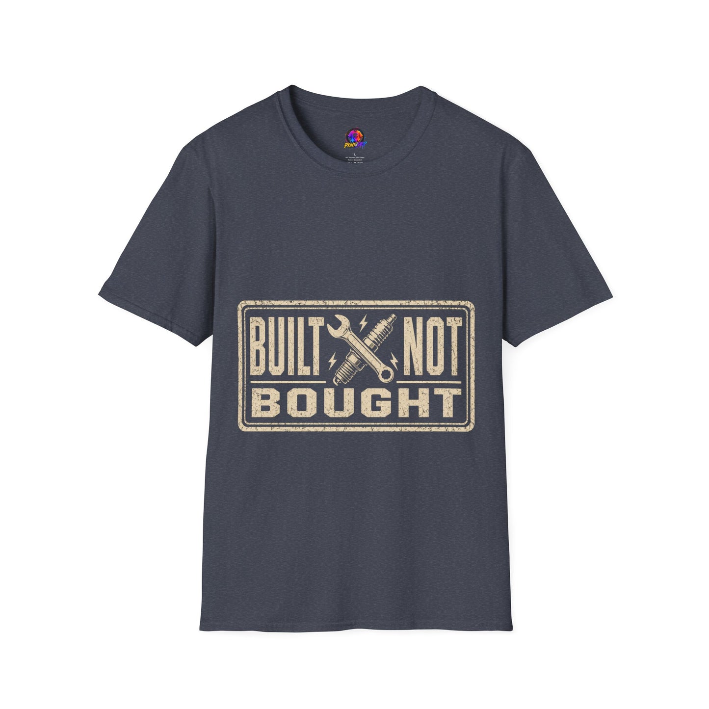 Built Not Bought T-Shirt — Vintage Mechanic Workwear Tee