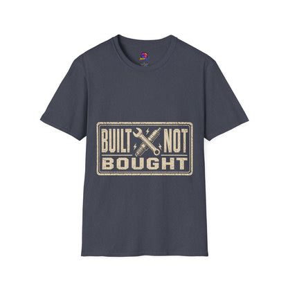 Built Not Bought T-Shirt — Vintage Mechanic Workwear Tee