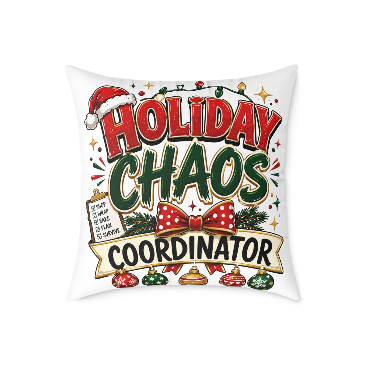 Christmas Holiday Chaos Coordinator Pillow