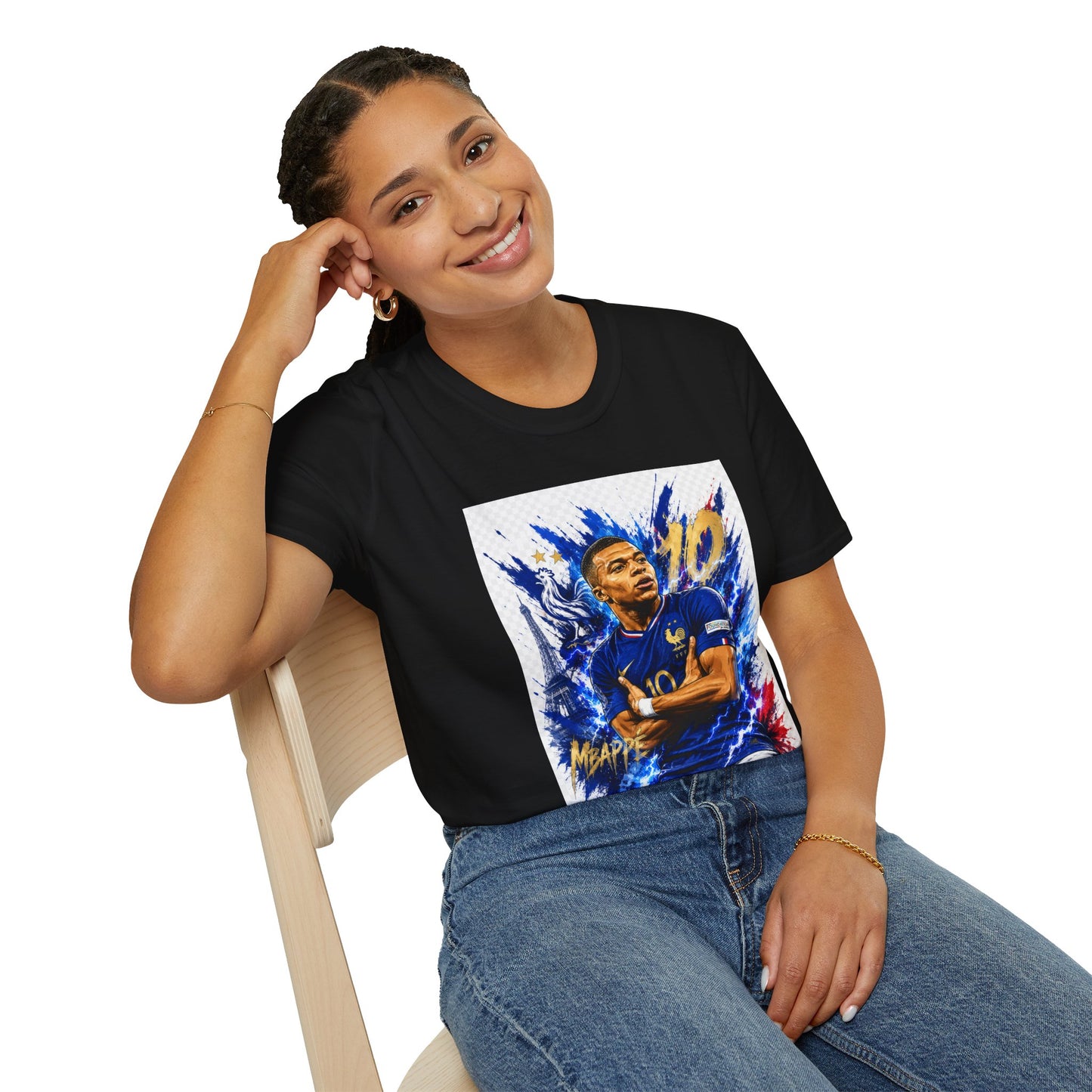 France Mbappé Soccer T-Shirt — #10 Blue Action Portrait Tee