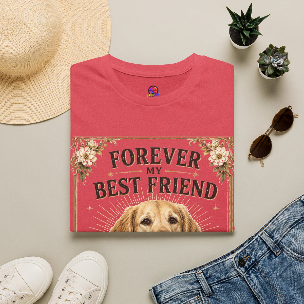 Forever My Best Friend Dog T-Shirt — Personalized Golden Retriever Tribute