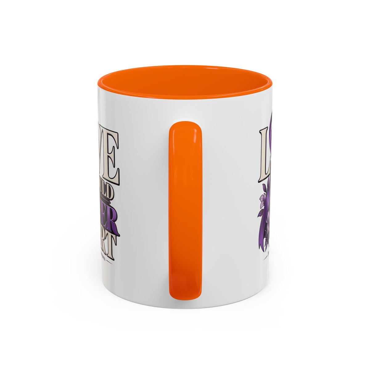 Domestic Violence Awareness Accent Coffee Mug – "Love Should Never Hurt" (11/15oz)
