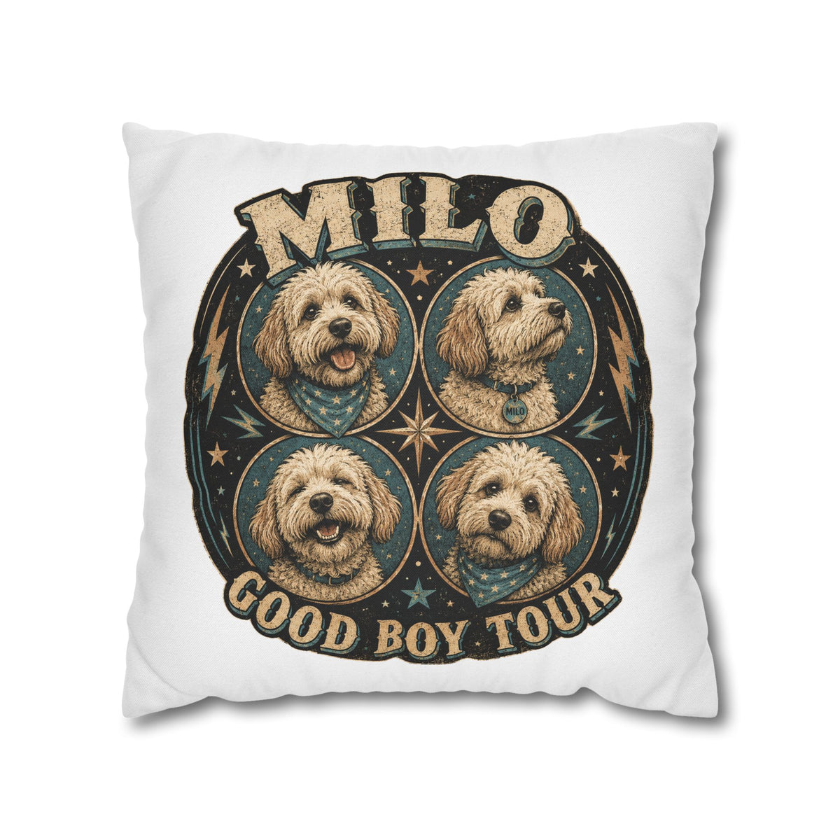 Milo "Good Boy Tour" Decorative Pillowcase Milo Bailey Dog Dad Mom