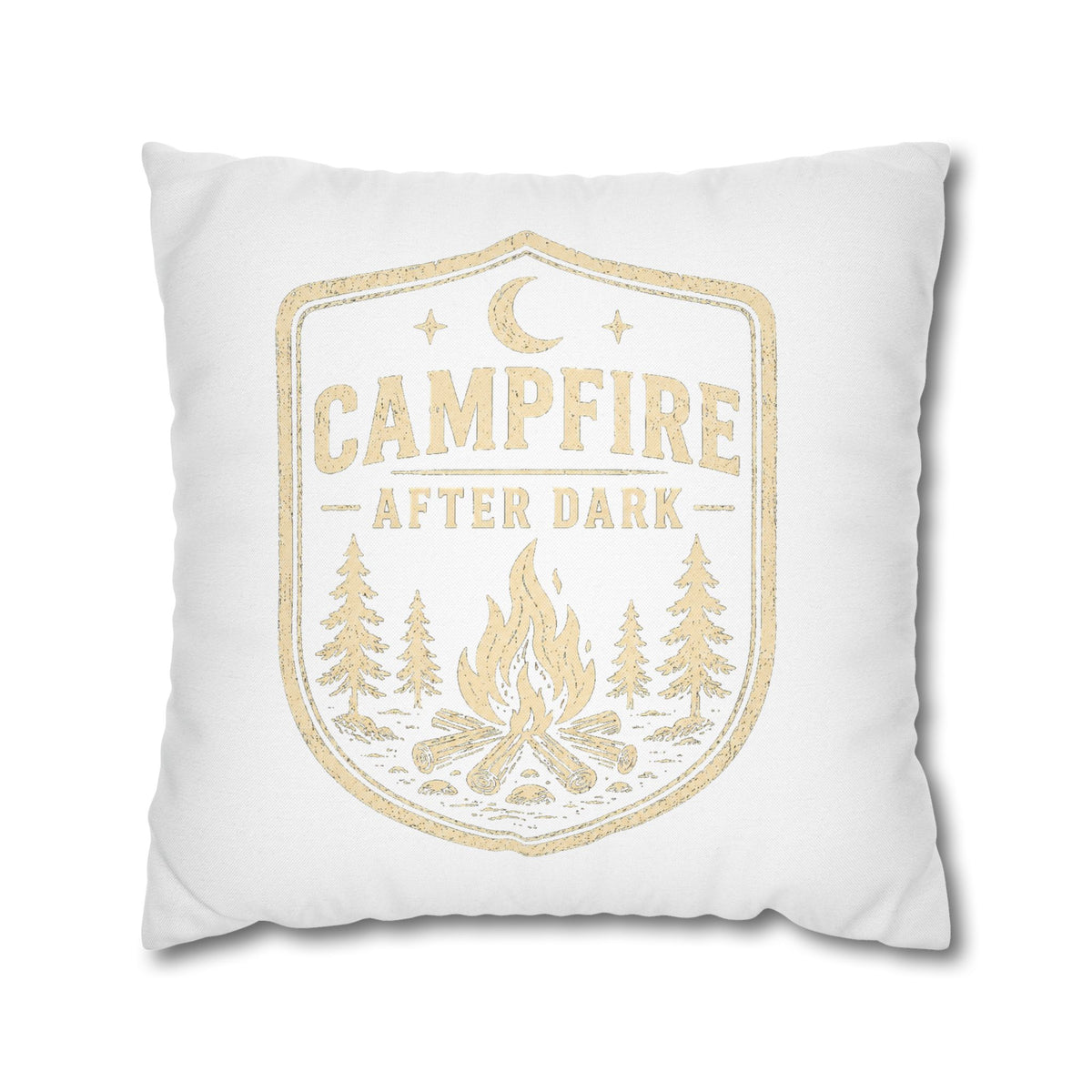 Campfire After Dark Throw Pillowcase Milo Bailey Dog Dad Mom — Cozy Rustic Camping Decor