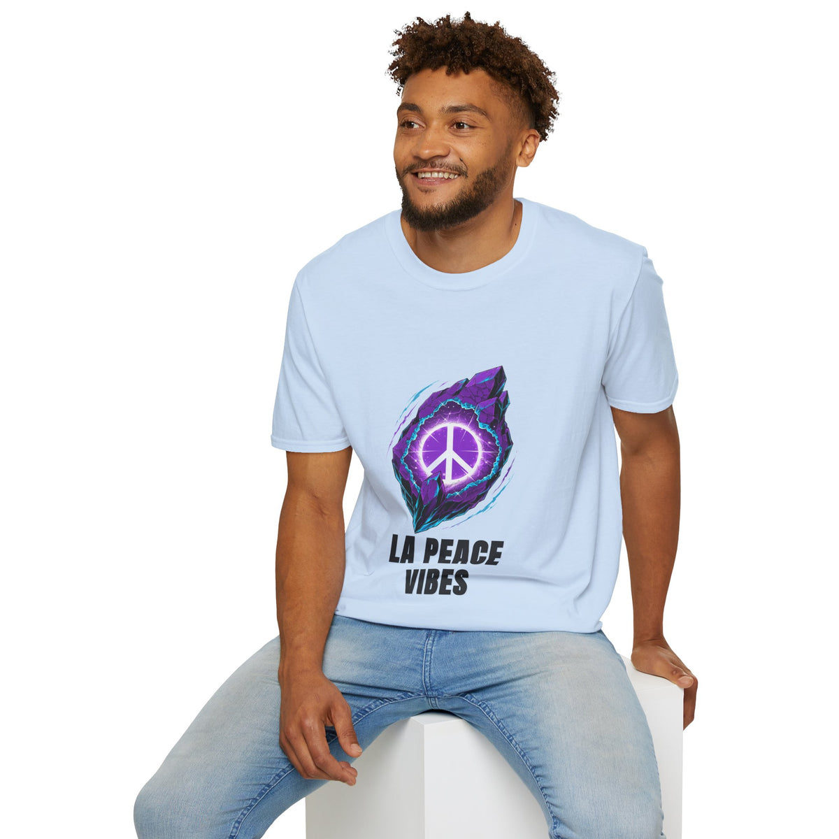 Peace Vibes T-Shirt — Purple Neon Peace Sign Graphic - Trending Now - August 2026