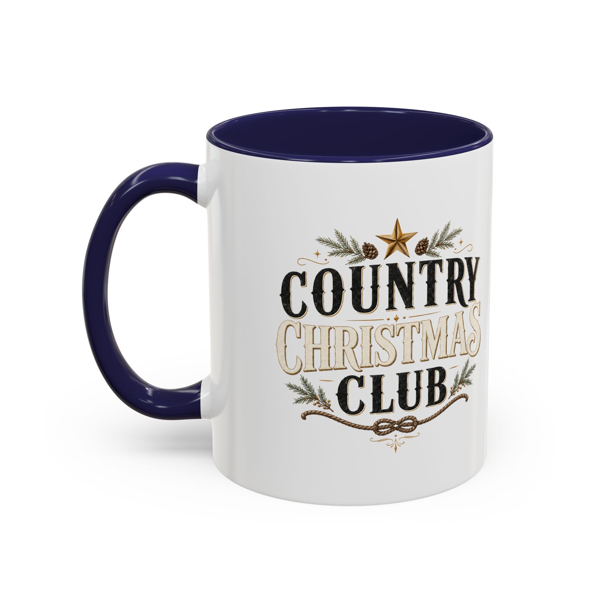 Christmas Country Christmas Club Accent Coffee Mug — Festive Rustic Holiday Coffee Cup