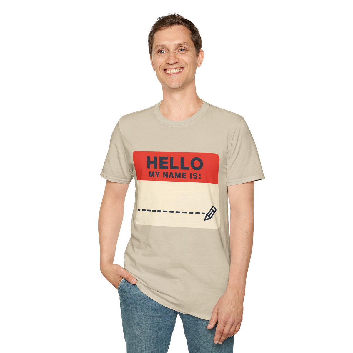 Hello My Name Is Name Tag T-Shirt — Funny Novelty Graphic Tee - Trending Now - August 2026