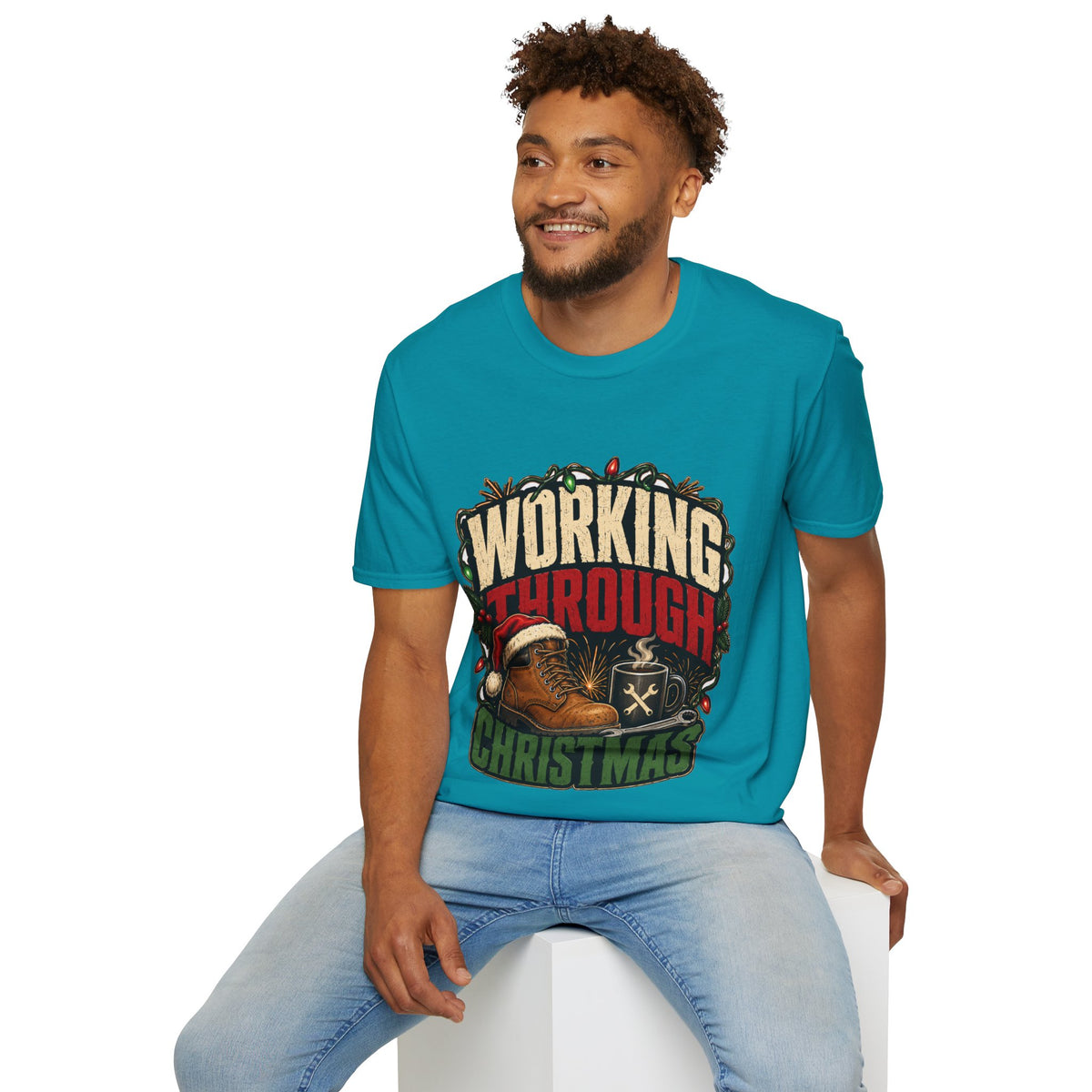 Working Through Christmas T-Shirt — Funny Holiday Nurse/Worker Gift