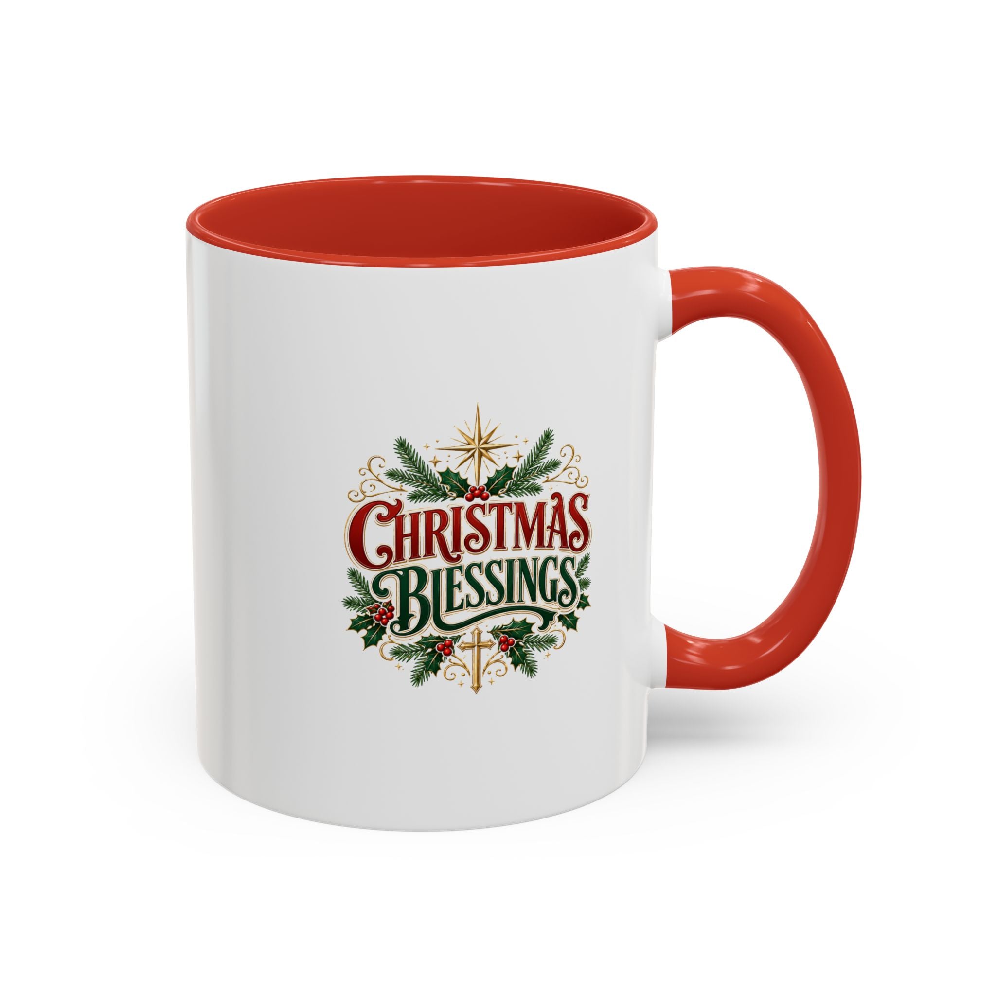 Christmas Blessings Accent Coffee Mug – Festive Holiday Tea & Coffee Cup