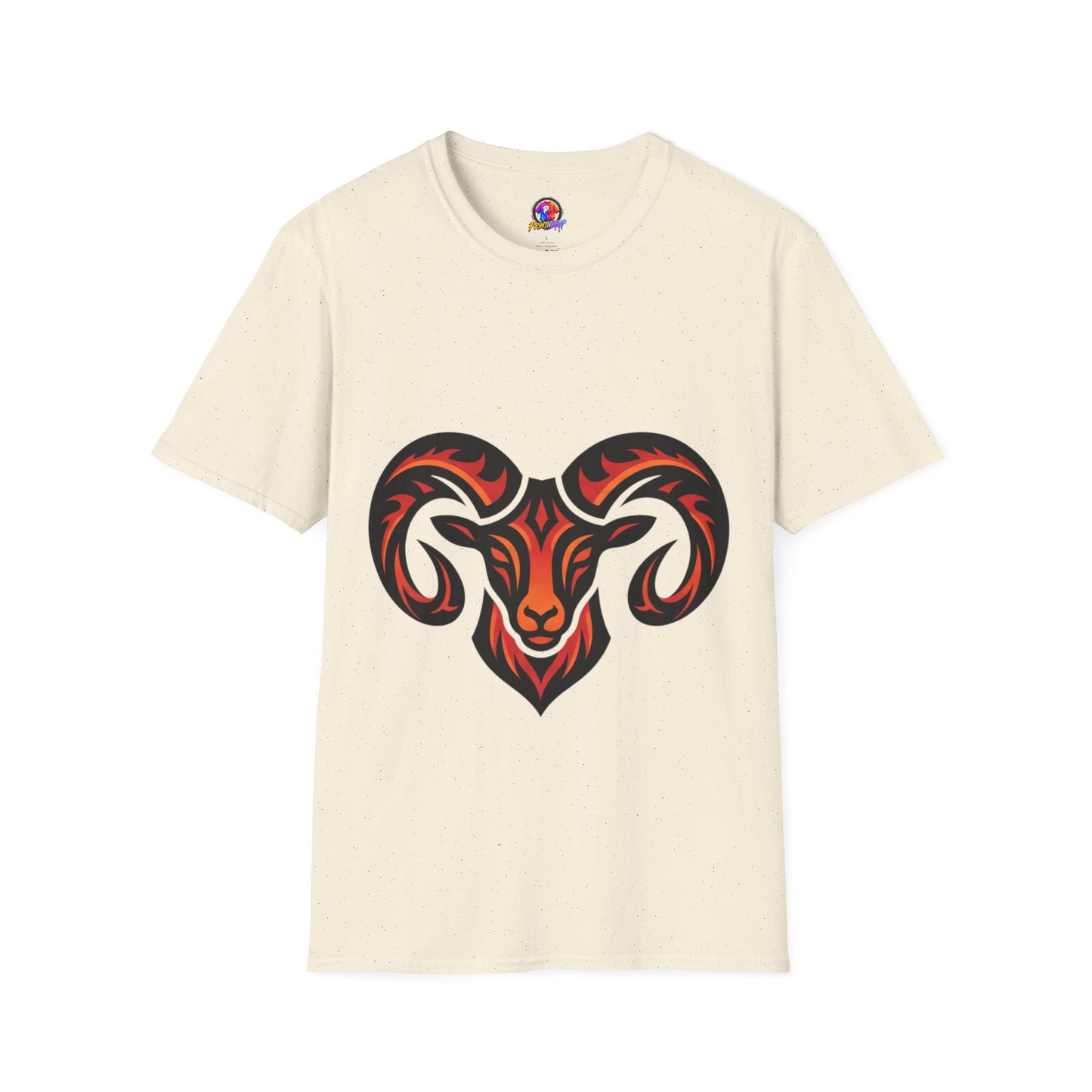 Ram Head Graphic T-Shirt — Tribal Flame Aries Design