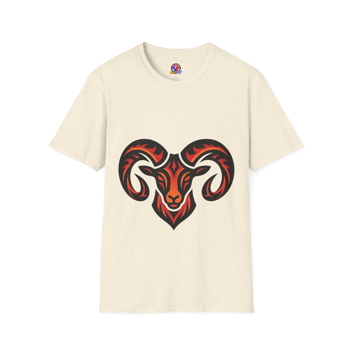 Aries Zodiac Ram Head Graphic T-Shirt — Tribal Flame Aries Design