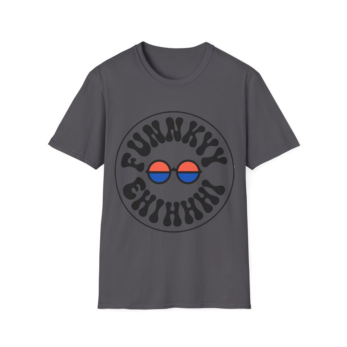Funky Circle Graphic T-Shirt — Retro Smiley Sunglasses Tee - Trending Now - August 2026