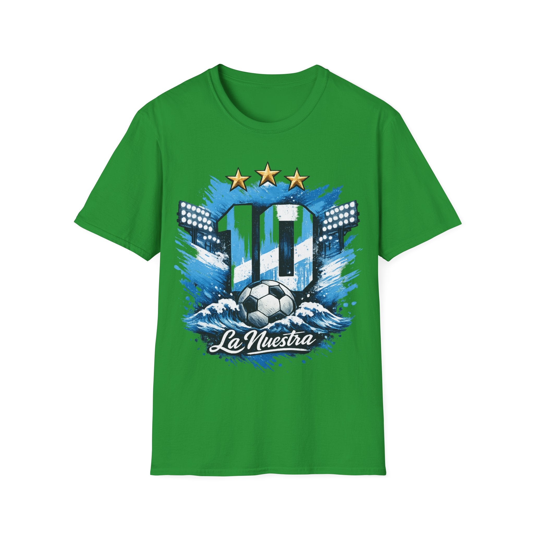 Argentina Soccer Fan T-Shirt — 'La Nuestra' #10 Jersey Design