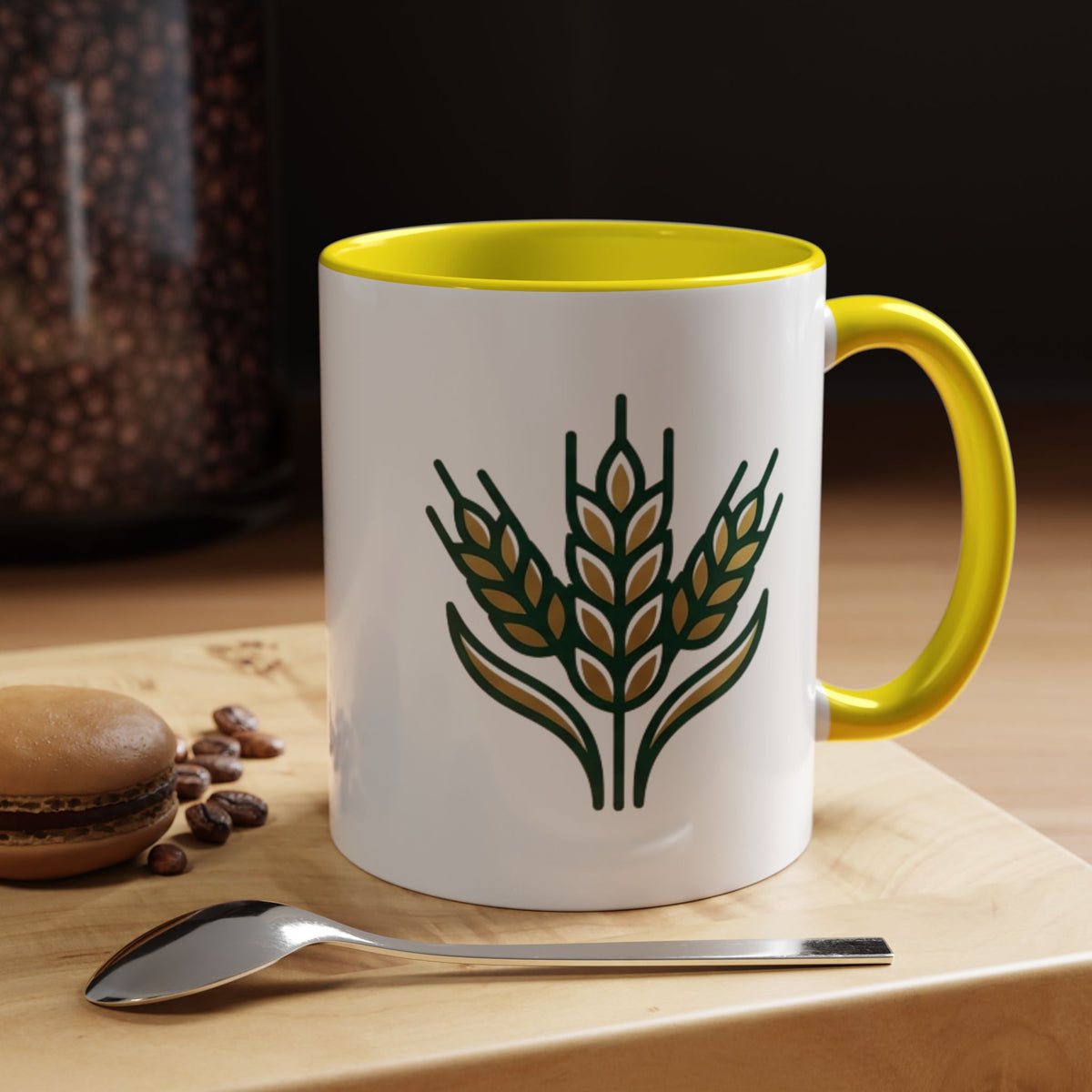 Virgo Zodiac Wheat Ear Accent Coffee Mug – Rustic Farmhouse Tea Cup