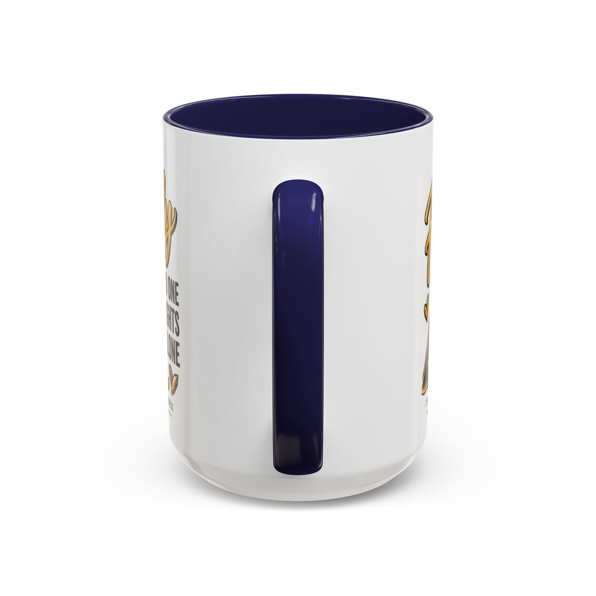 Childhood Cancer Awareness Accent Coffee Mug – "In This Family No One Fights Alone" (11/15oz)