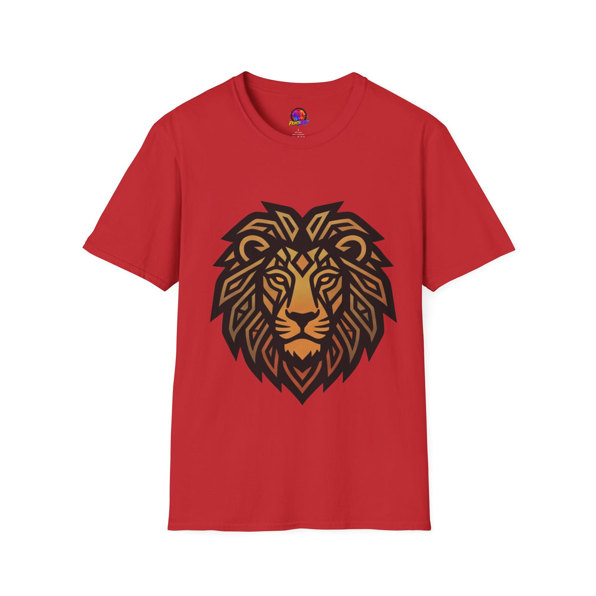 Leo Zodiac Lion Head T-Shirt — Geometric Tribal Lion Graphic Tee