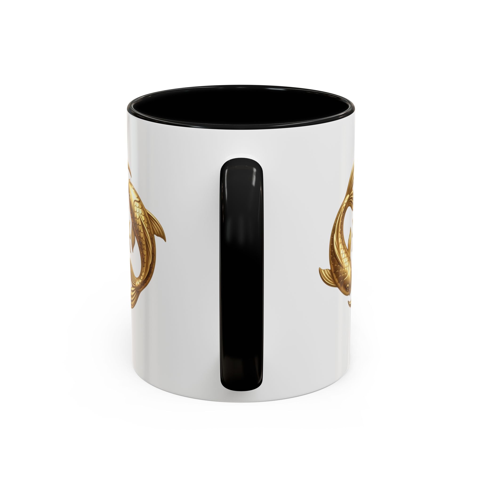 Pisces Zodiac Coffee Mug – Gold Koi Fish Horoscope Accent Mug