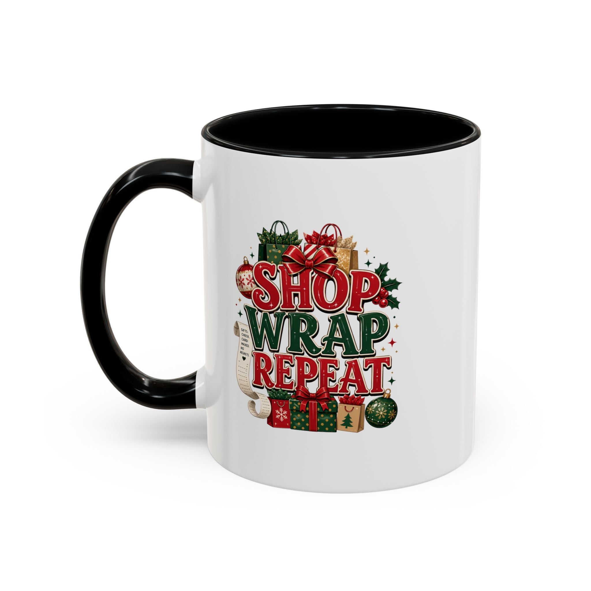 Shop Wrap Repeat Christmas Accent Coffee Mug