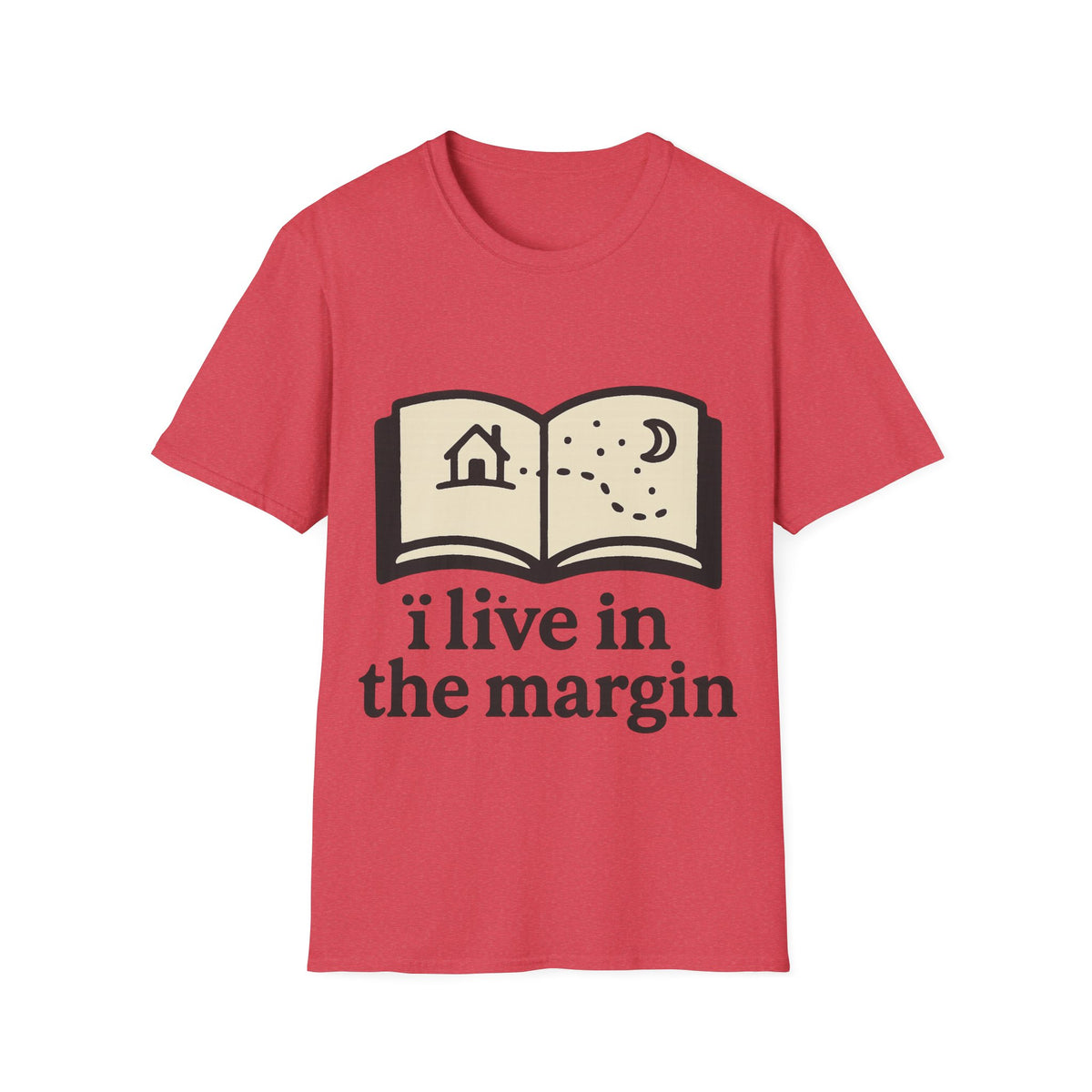 "I Live In The Margin" Bookworm Tee | Cute Celestial Book Graphic T-Shirt - Trending Now - September 2026