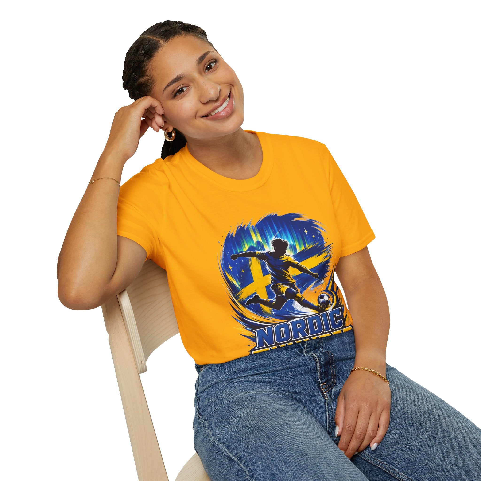 Sweden Nordic Thunder Soccer T-Shirt — Sweden Football Fan Tee