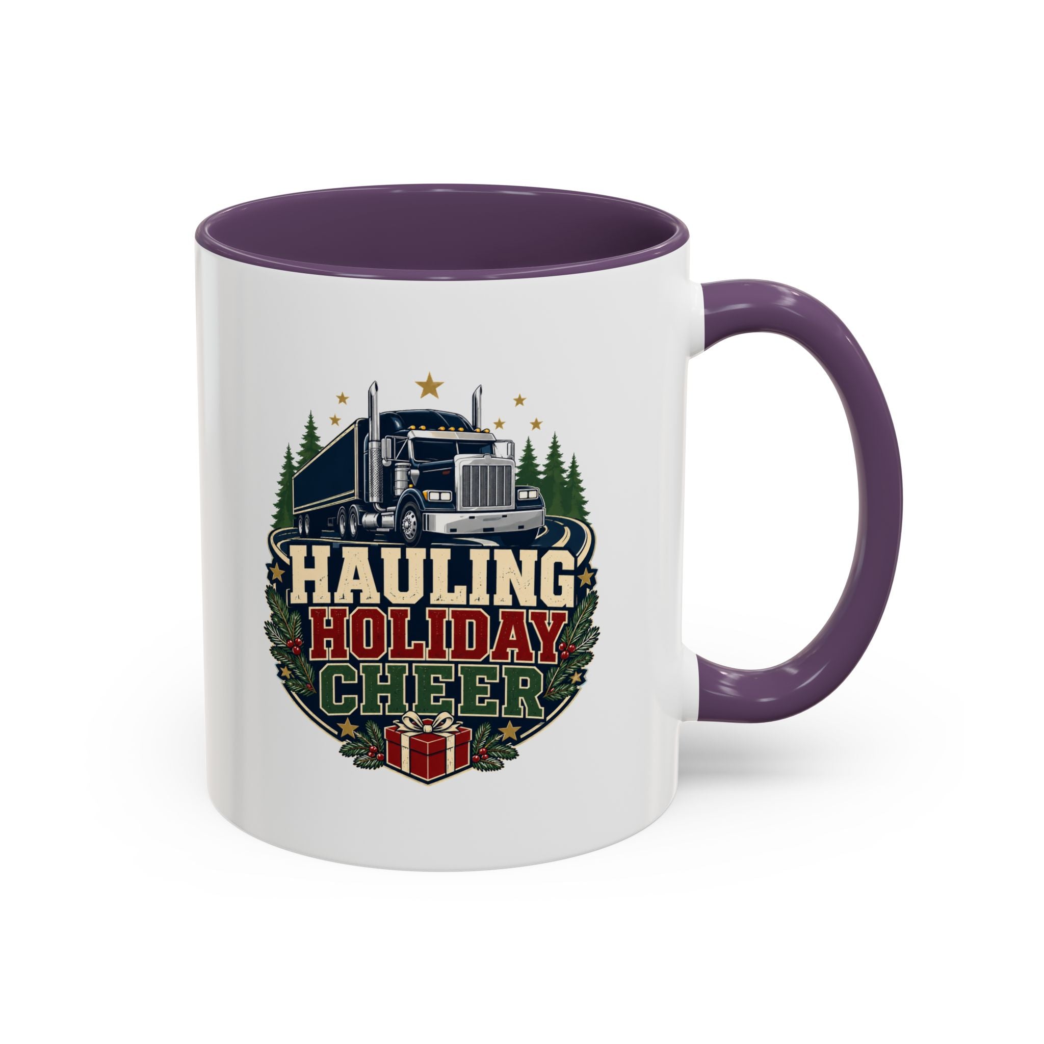 Modern Day Christmas Hauling Holiday Cheer Coffee Mug