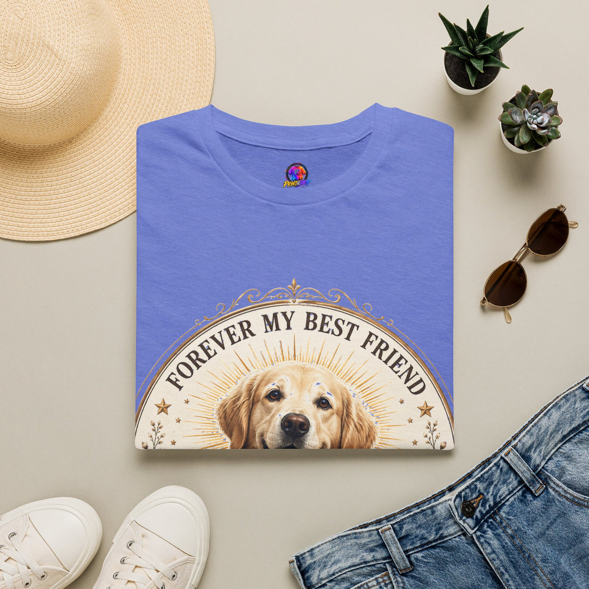 Dog Lover T-Shirt — “Forever My Best Friend” Personalized Golden Retriever Tee