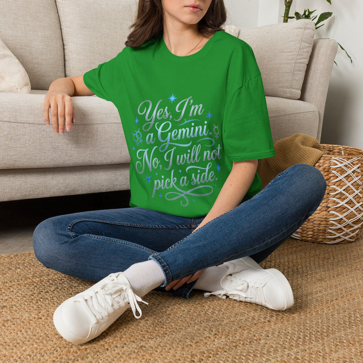Yes, I'm a Gemini T-Shirt — Funny Zodiac Astrology Tee (“No, I will not pick a side”)