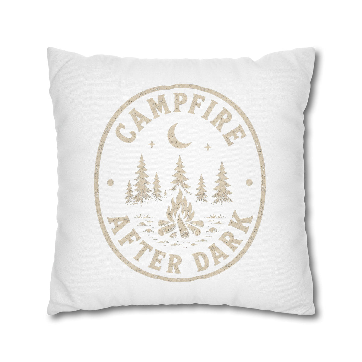 Square Pillowcase Milo Bailey Dog Dad Mom - "Campfire After Dark" Rustic Outdoor Accent Pillowcase