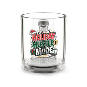Modern Day Christmas Glass Mug  10oz Glass Mug — Holiday Hustle Mode Christmas Coffee Cup (10 oz)