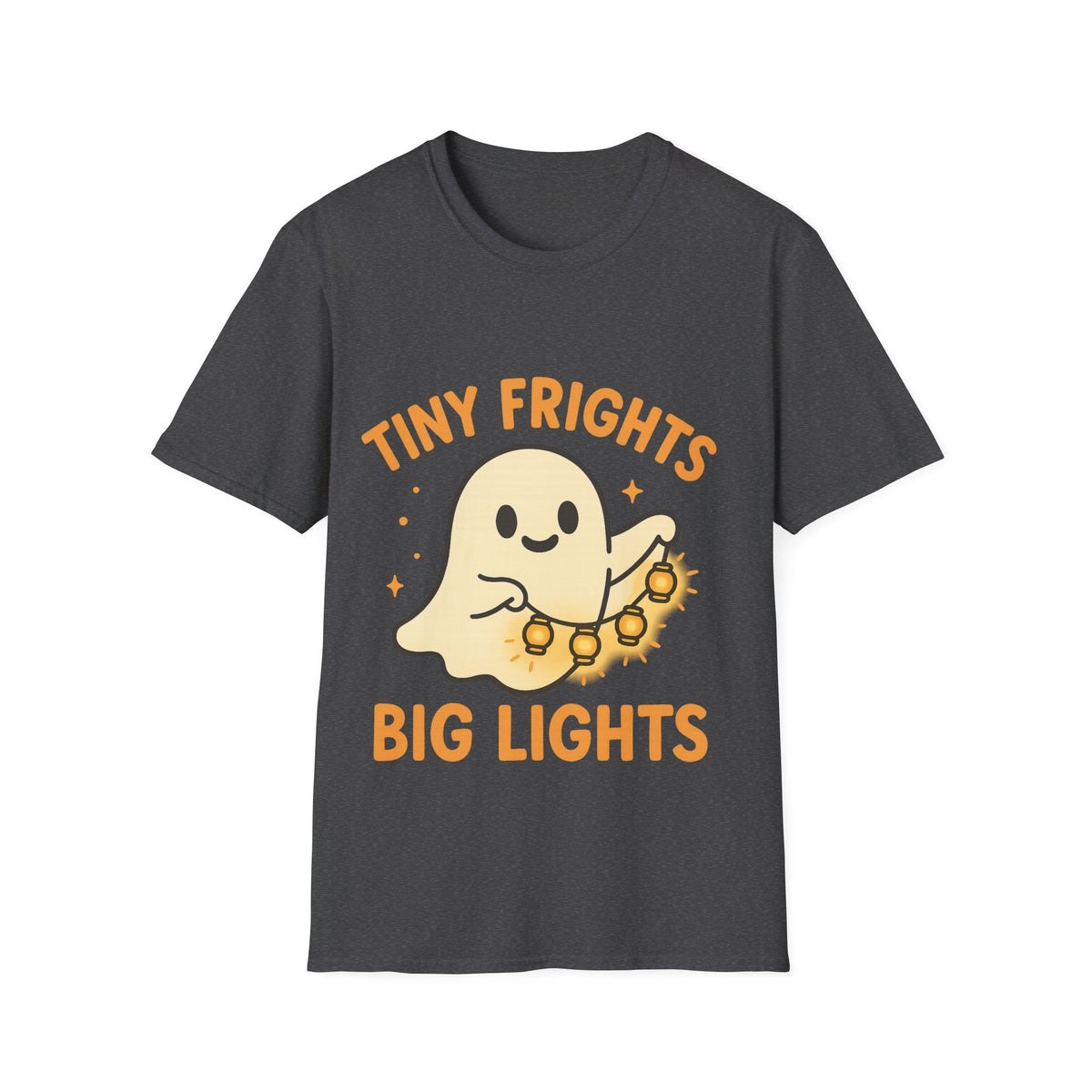 "Tiny Frights Big Lights" Cute Ghost Tee | Spooky Season Halloween T-Shirt - Trending Now - September 2026