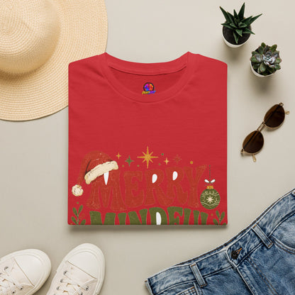 Merry Mindful Mood T-Shirt — Cozy Holiday Christmas Graphic Tee