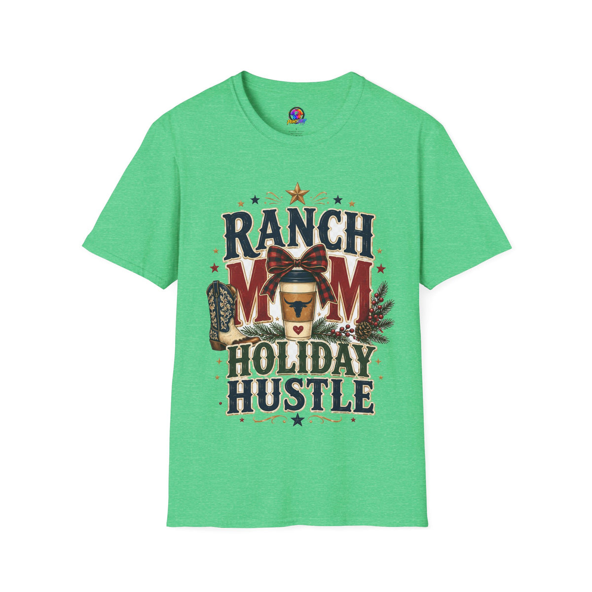 Ranch Mom Holiday Hustle T-Shirt — Festive Western Mom Tee