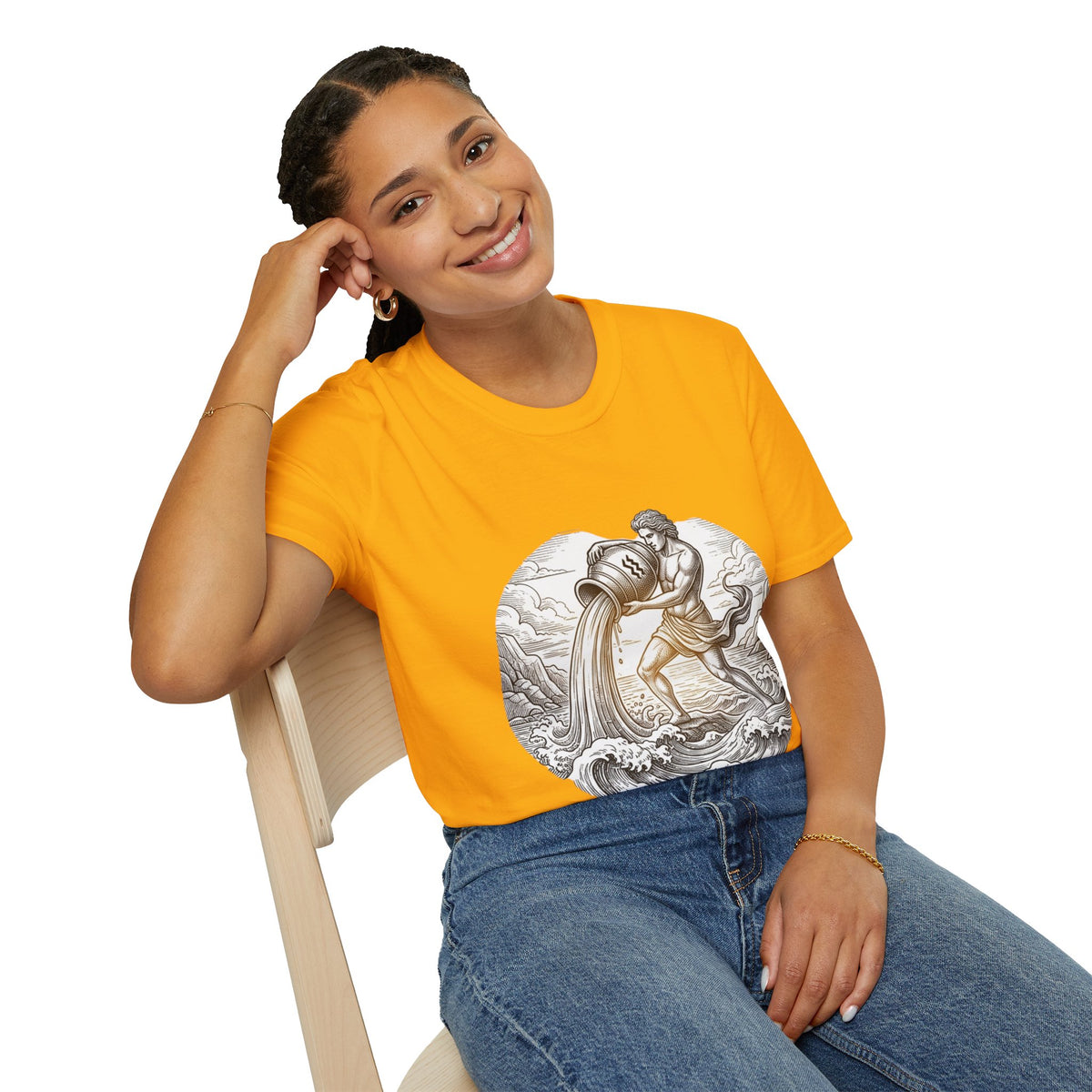 Aquarius Zodiac T-Shirt — Vintage Water Bearer Astrology Tee