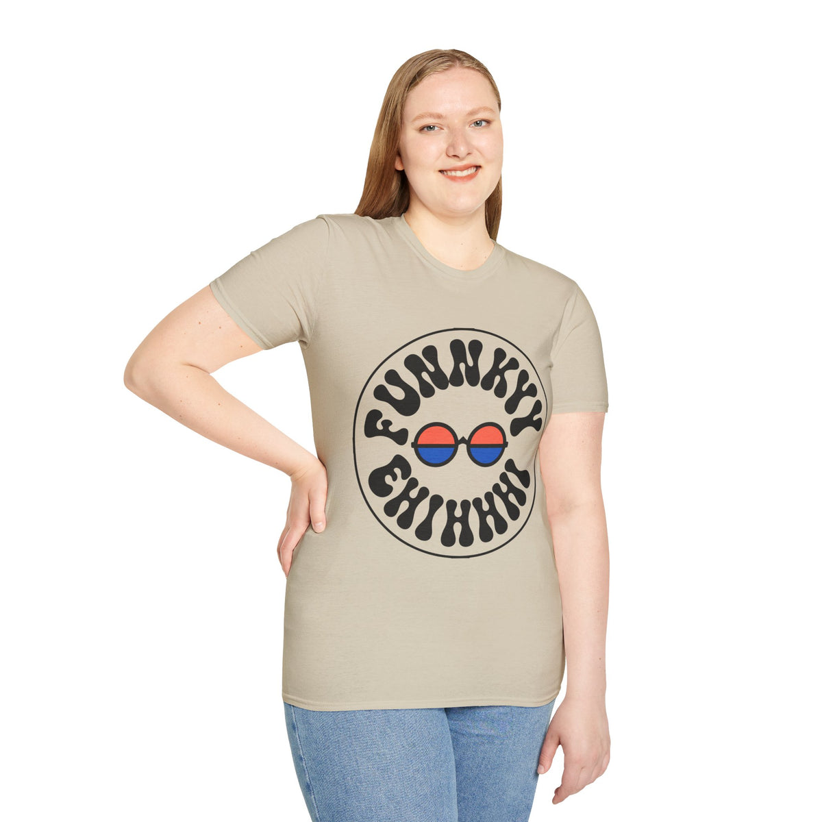 Funky Circle Graphic T-Shirt — Retro Smiley Sunglasses Tee - Trending Now - August 2026