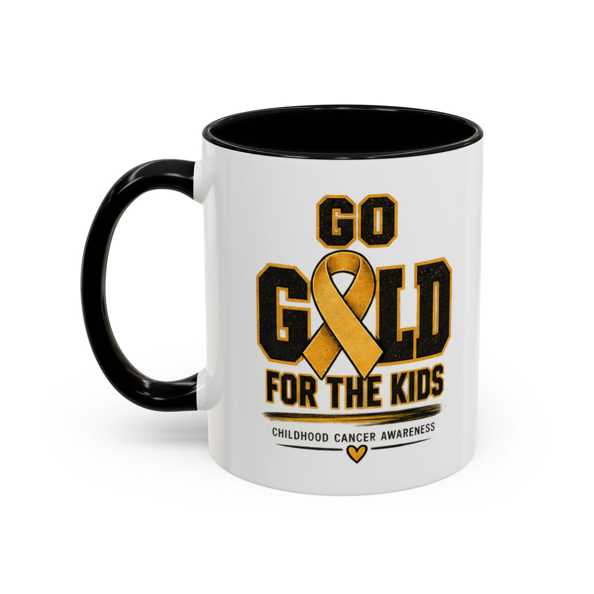 Go Gold For The Kids Accent Coffee Mug — Childhood Cancer Awareness 11/15oz