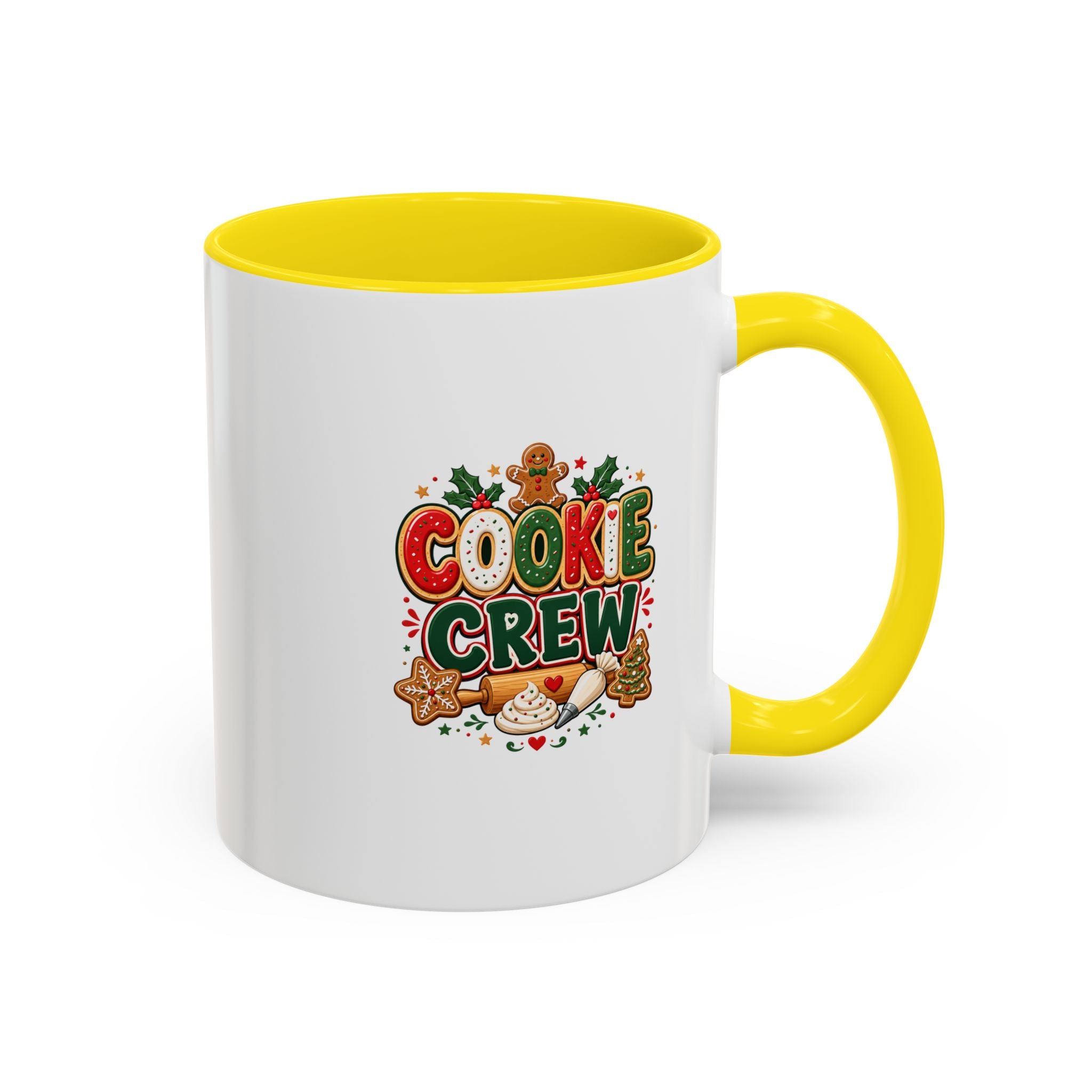 Cookie Crew Accent Coffee Mug — Holiday Gingerbread Christmas Coffee Cup