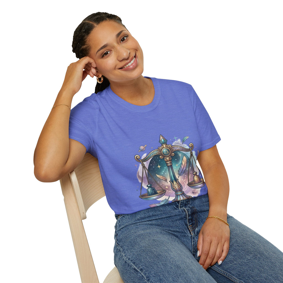 Libra Scales Zodiac T-Shirt — Celestial Astrology Graphic Tee