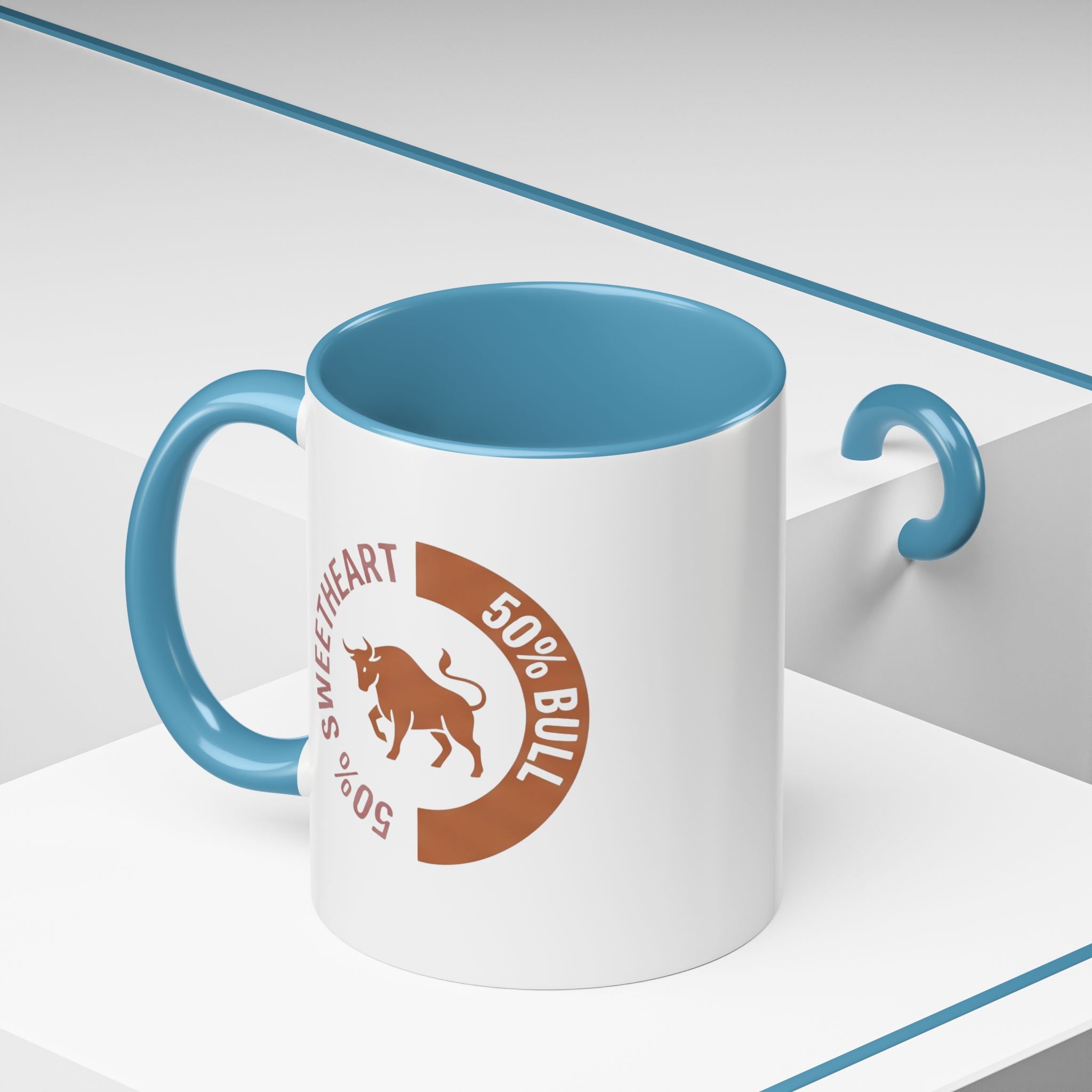 Coffee Mug – "50% Sweetheart 50% Bull" Accent Ceramic Mug